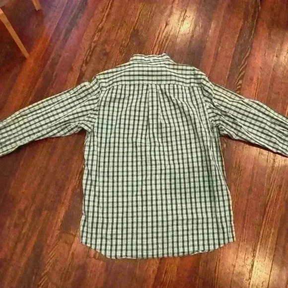 Duluth trading co wrinkle fighter Mens Green Plaid Long Sleeve Button down Sz Lg - Picture 4 of 4